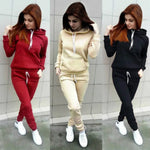 Solid Women Tracksuit Casual Sweatshirt