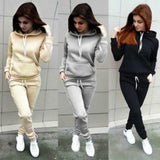 Solid Women Tracksuit Casual Sweatshirt