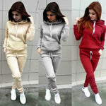 Solid Women Tracksuit Casual Sweatshirt