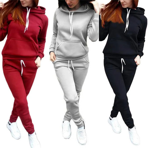 Solid Women Tracksuit Casual Sweatshirt