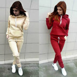 Solid Women Tracksuit Casual Sweatshirt