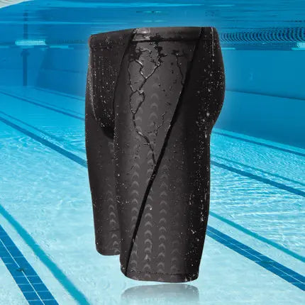 Men Shark Skin Water Repellent Professional Swimming Trunks.