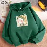 Fall Thin Short Green Hooded Women's Sweater