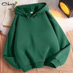 Fall Thin Short Green Hooded Women's Sweater