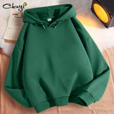 Fall Thin Short Green Hooded Women's Sweater