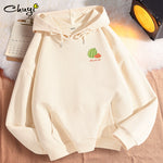 Fall Thin Short Green Hooded Women's Sweater