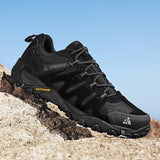 HIKEUP Men's Hiking Suede Leather Outdoor Shoes.