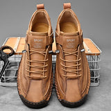 Hand-stitched Leather Shoes for Men Hiking Shoes Men Big Size 47 48