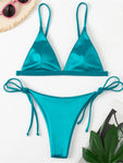 6 Colors Satin High Leg Brazilian Bikini.