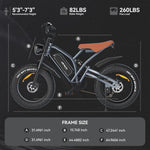 X50 Electric bike Fat Tire 20 Inch Mountain Ebike 750W Motor 48V 12.8AH Battery Road Beach Motorcycle Power Electric Bicycle