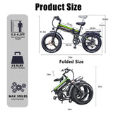 DEEPOWER 2000W Adults Electric Bike Bicycle 48V 25AH 20 Inch Fat Tire Folding Electric E Bikes Mountain Oil Brake 1000W Ebike