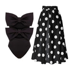 2024 Women Bow Tie Swimwear with Skirt.