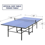 9FT Folding Rolling Table Tennis Table for Easy Movement