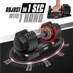 Single/Pair Adjustable Dumbbells Weights, 5 in 1 Free Weights Dumbbell with One Second Dial Handle