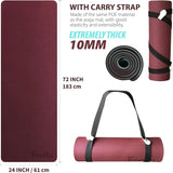 Yoga Mat with Strap – 10mm & 12mm Thick Yoga Mat.