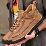 Hand-stitched Leather Shoes for Men Hiking Shoes Men Big Size 47 48