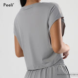 Loose Yoga Top Summer Women Short Sleeve Gym Wear