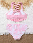 Girls Ruffle High Waist Bikini.