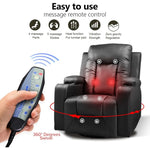 Leather Recliner with Heated Massage Ergonomic Chair