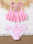 Girls Ruffle High Waist Bikini.