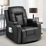 Leather Recliner with Heated Massage Ergonomic Chair