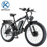 Double Motor Electric Bicycle, Oil Brake, Aluminum Alloy, Snow Motorcycle, Moped,