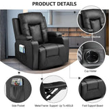 Leather Recliner with Heated Massage Ergonomic Chair