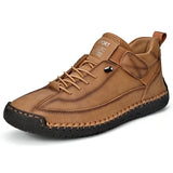 Hand-stitched Leather Shoes for Men Hiking Shoes Men Big Size 47 48