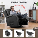 Leather Recliner with Heated Massage Ergonomic Chair