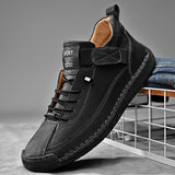 Hand-stitched Leather Shoes for Men Hiking Shoes Men Big Size 47 48